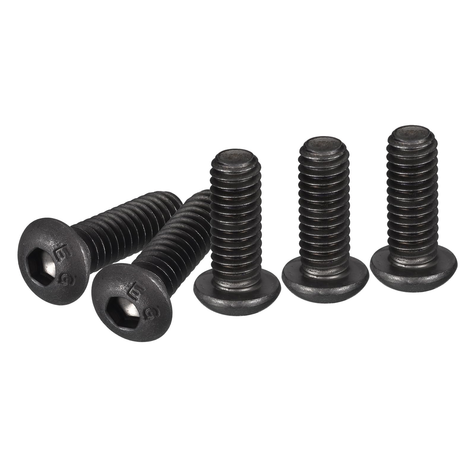 DTGN 5/16-18x1" Button Head Socket Cap Screws - 10Pack - Good for Machine - Carbon Steel Black Oxide - Hex Drive Full Thread UNC Fasteners