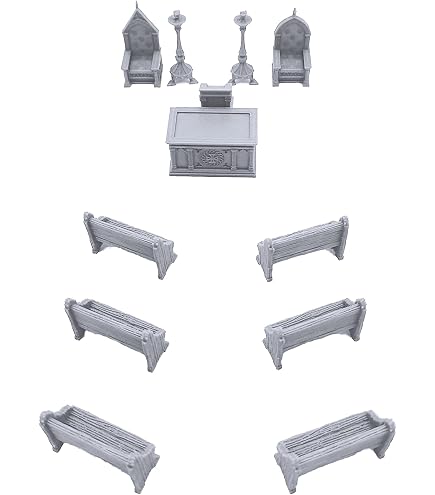Sturdy Furniture DND Terrain - Compatible With Dungeons & Dragons, Warhammer 40k, 28mm Miniature Wargaming - View #4