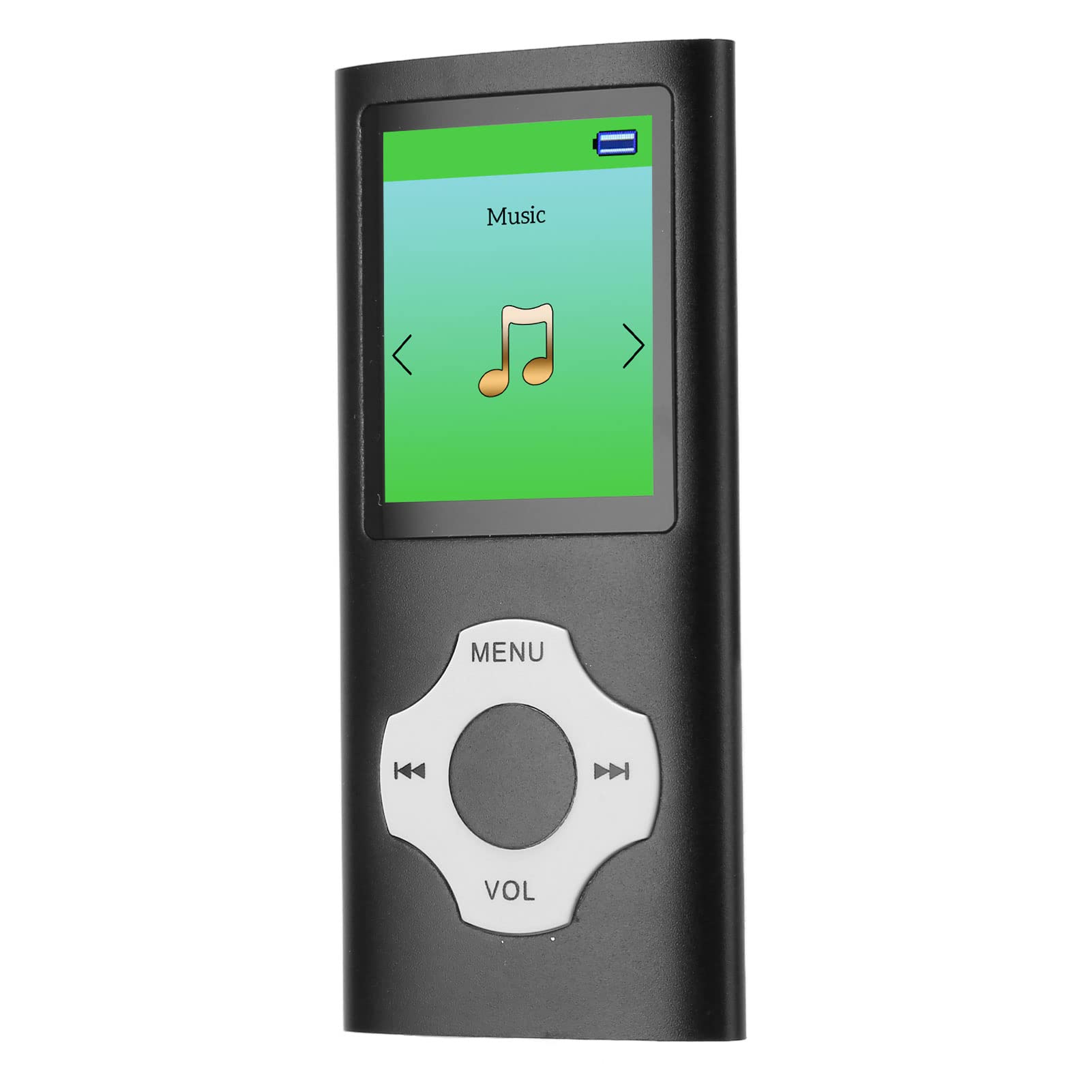 Portable MP3 Player, 1.8 Inch LCD Screen MP3 Player Media, HiFi Music Player Support MP3 Recording FM Radio Ebook Image Viewer, with Earphones (Black)
