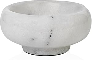 Fox Run Natural White Marble Pinch Bowl, 1 oz Spice, Sauce, and Condiment Bowl