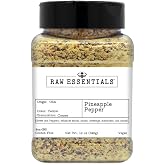 Raw Essentials Pineapple Pepper Seasoning, 12 oz | Sweet &amp; Savory Tropical Spice Blend, Coarse Grind for Grilling, Meats, Veggies, Marinades &amp; Desserts, Gluten Free, Non GMO