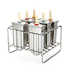 Baffect Stainless Steel Popsicle Mould With Stick Holder Ice Cream Mould set of 6 (Round)