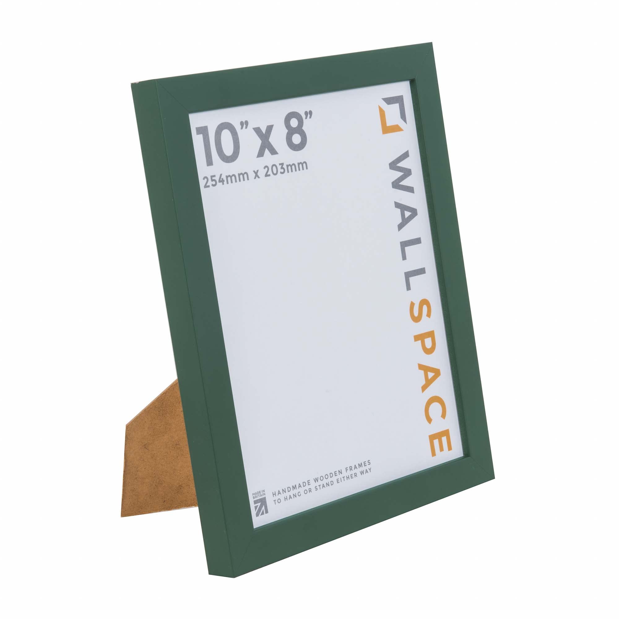 Wall Space 10x8 Green Picture Frame | Green 8x10 Photo Frame | 10 x 8 inch | 254x203mm | 25.4x20.3cm | Solid Wood Wooden with Real Glass | Handmade in UK — image 1