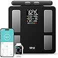 TIPRE Smart Scale for Body Weight 8-Electrode Digital Weight Scale for Body Fat Bathroom Scale with BMI Full Body Composition Analysis with Bluetooth Health Monitor for Weight Loss, 400lb