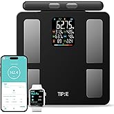 TIPRE Smart Scale for Body Weight 8-Electrode Digital Weight Scale for Body Fat Bathroom Scale with BMI Full Body Composition Analysis with Bluetooth Health Monitor for Weight Loss, 400lb