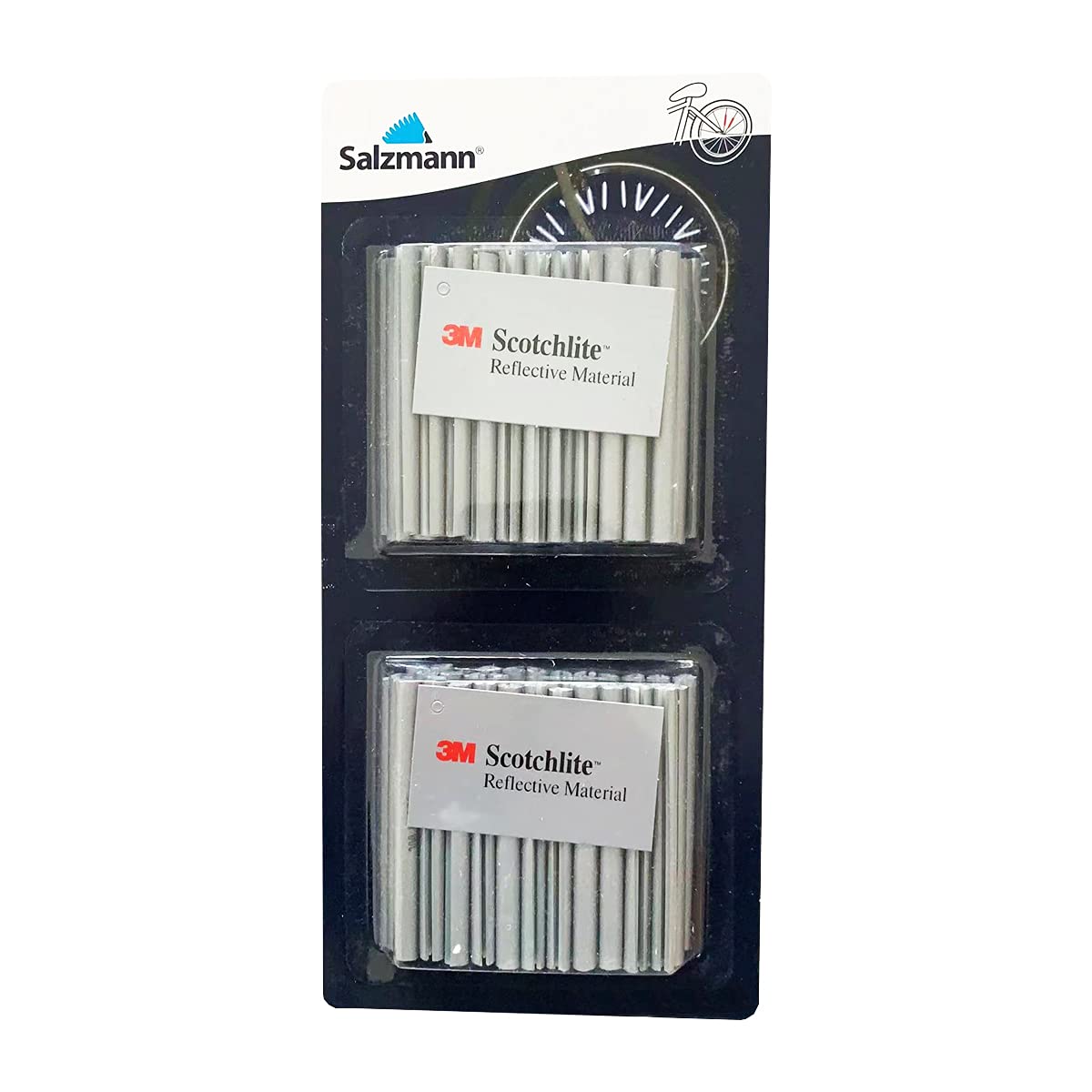 Salzmann Spoke Reflectors - Made with 3M Scotchlite - Bicycle Clips for all standard bike spokes (72 Pack)