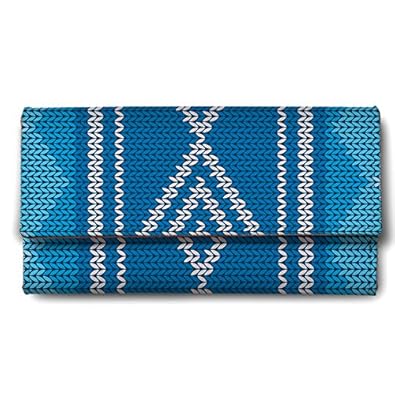 Shopmantra Blue Textile Print Canvas With Leather Wallet For Women