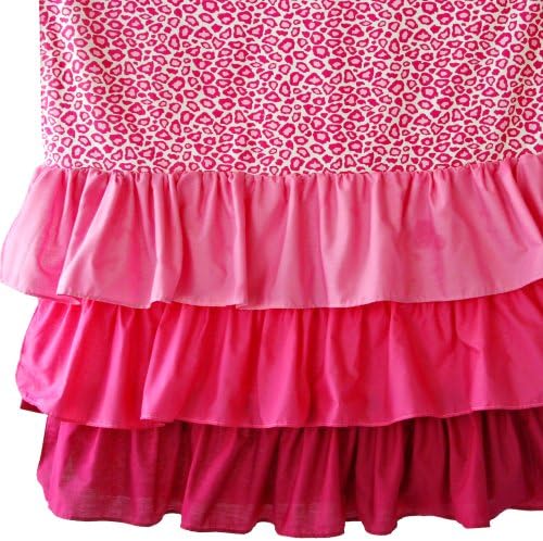 Caden Lane Ruffle Curtain Panels, Girly Pink Leopard