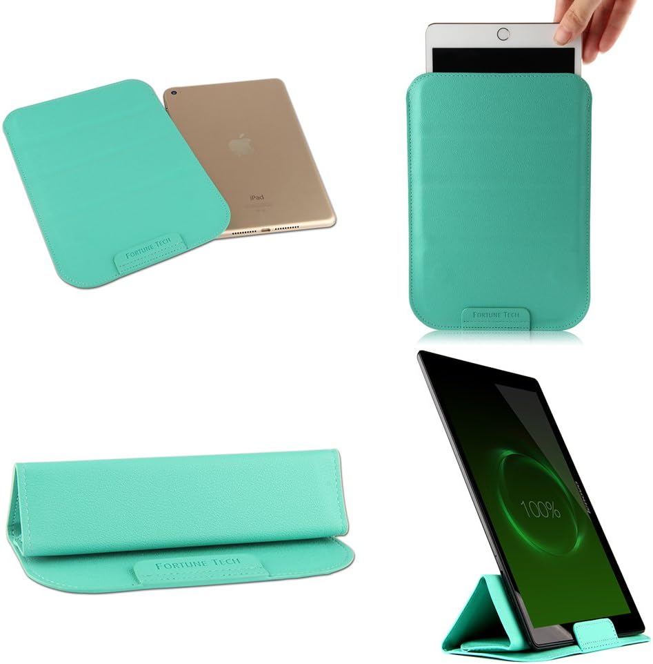 Stand Able Universal Sleeves with Fortune Tech Fold-Stand function Protective fit for Device Screen Size: 7 in, 8 in, 9.7 in, 10.1 in’s Dell, HP, Ipad, Etc, All Brand Tablets, Notes - 9.7 in Green