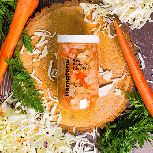 Hamptons Brine Raw Probiotic Sauerkraut Carrots. Rich in Probiotics