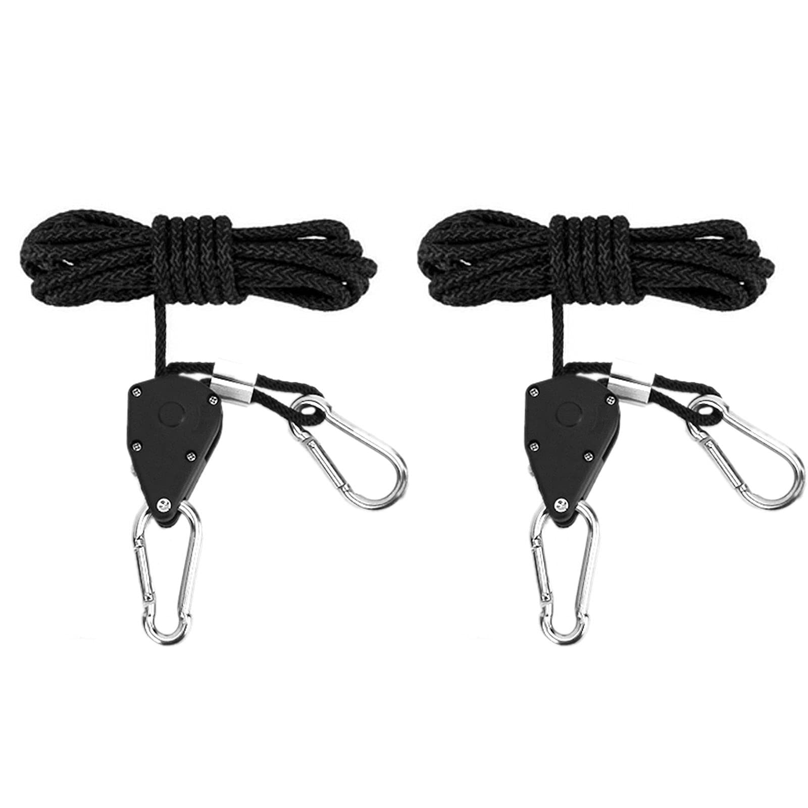 MEGAUK 1/8" Rope Ratchet Adjustable Rope Hangers Pulley Hook For Hanging Basket Pots, Planters Flower, Bird Feeder, Pack of 2