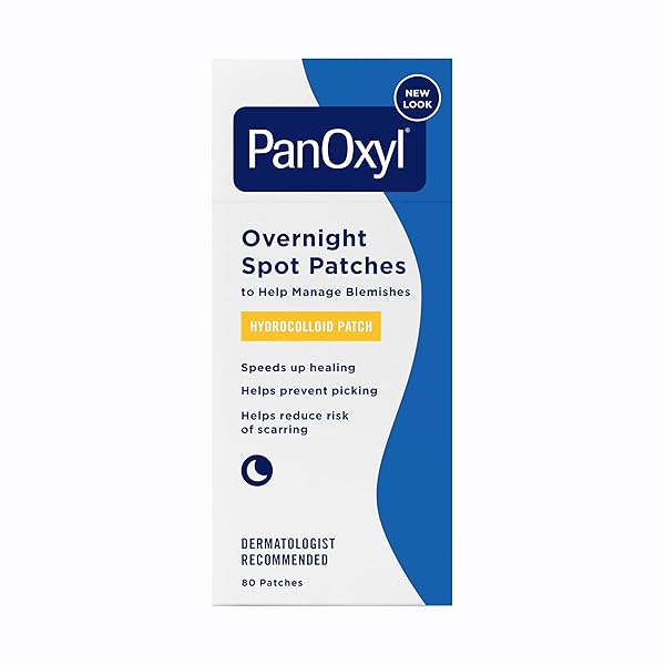 PANOXYL PM OVERNIGHT SPOT PATCHES, ADVANCED HYDROCOLLOID HEALING TECHNOLOGY, FRAGRANCE FREE, 80 COUNT