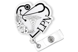 BYDEVIA LPN Badge Reel Retractable for Licensed Practical Nurse & Medical Worker, Funny LPN Graduation Gifts, Licensed Practical Nurse Accessories for Work, ID Name Badge Holder with Alligator Clip | Acrylic