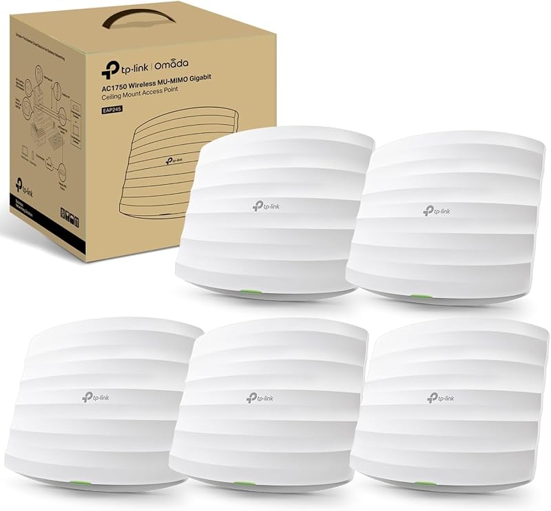 TP-Link EAP245 V3 5 Pack Omada AC1750 WiFi Access Point Mesh PoE SDN
