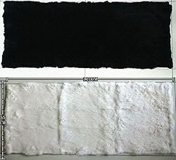 Seek4comfortable Real Black Rex Rabbit Fur Throw