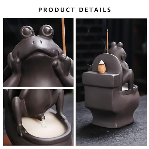 ChangWanna Frog Incense Holder Burner - Ceramic Cone Backflow