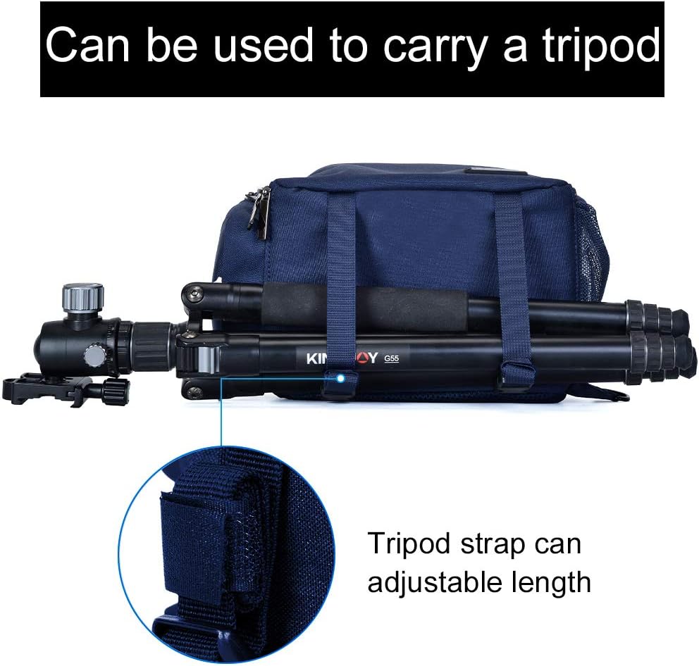 CADeN Camera Bag Sling Backpack, Camera Case Backpack with Tripod Holder for DSLR/SLR Mirrorless Cameras (Canon Nikon Sony Pentax) Blue : Camera & Photo