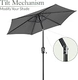 CHRISTOW Tilting Garden Parasol Umbrella UV Protective Polyester Canopy With view 4