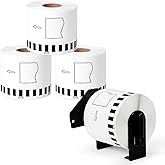 Replacement for Brother DK-2205 DK2205 Continuous Paper Labels 2-3/7" x 100'(62mm x 30.48m) Compatible with Brother QL-800 QL-820NWB, QL-500 QL-700Label Printers, 4 Rolls+1 Frame