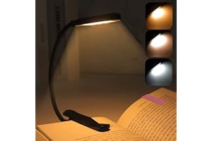 NEONLG Dimmable Clip On Book Light for Reading at Night in Bed, USB Rechargeable Portable Reading Lights with 6pcs Magnetic Book Marks, Flexible Book Lamp for Nightime Bedtime Bedside Headboard