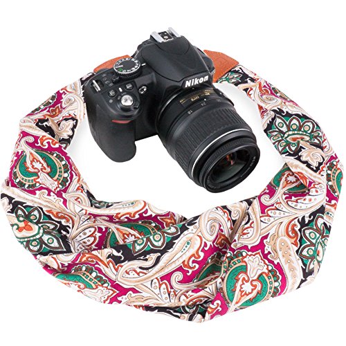 Wolven Soft Scarf Dsl/SLR Camera Neck Shoulder Strap Belt for Nikon,Canon,Sony,Samsung,Pentax,Olympus,Leica,Fujifilm Instax Etc, (Pattern 04) - Thumbnail 2