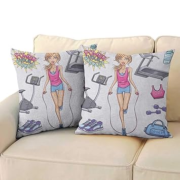 Amazon Com Renteriadecor Fitness Cushion Cover Beautiful