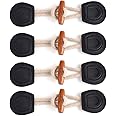 4 Sets Sew-On Toggle with Wooden Horn Button for Coat Jackets Shawl DIY Sewing Accessories (Black)