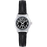 Miykon Ladies Watches for Women - Dainty Womens Watch Analog with Black Vegan Leather Strap - Second Hand, Ion Polished, Scratch Resistant Glass, Japanese Quartz, Waterproof to 100ft