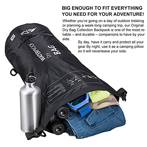 BFULL Waterproof Dry Bag 10L/20L [Lightweight Compact] Roll Top Water Proof Backpack with 2 Exterior Zip Pocket for Kayaking, Boating, Duffle, Camping, Floating, Rafting, Fishing - Thumbnail 5