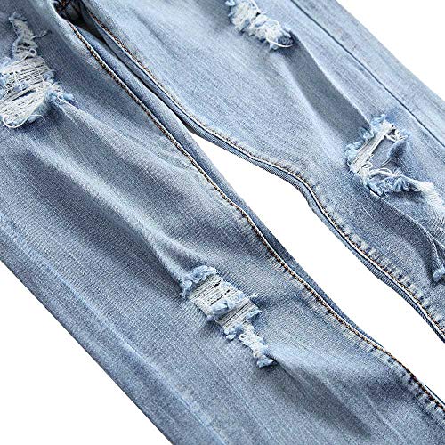 Classic Jeans Men Casual Denim Pants Cotton Straight Ripped Hole Trousers Pants - Thumbnail 3