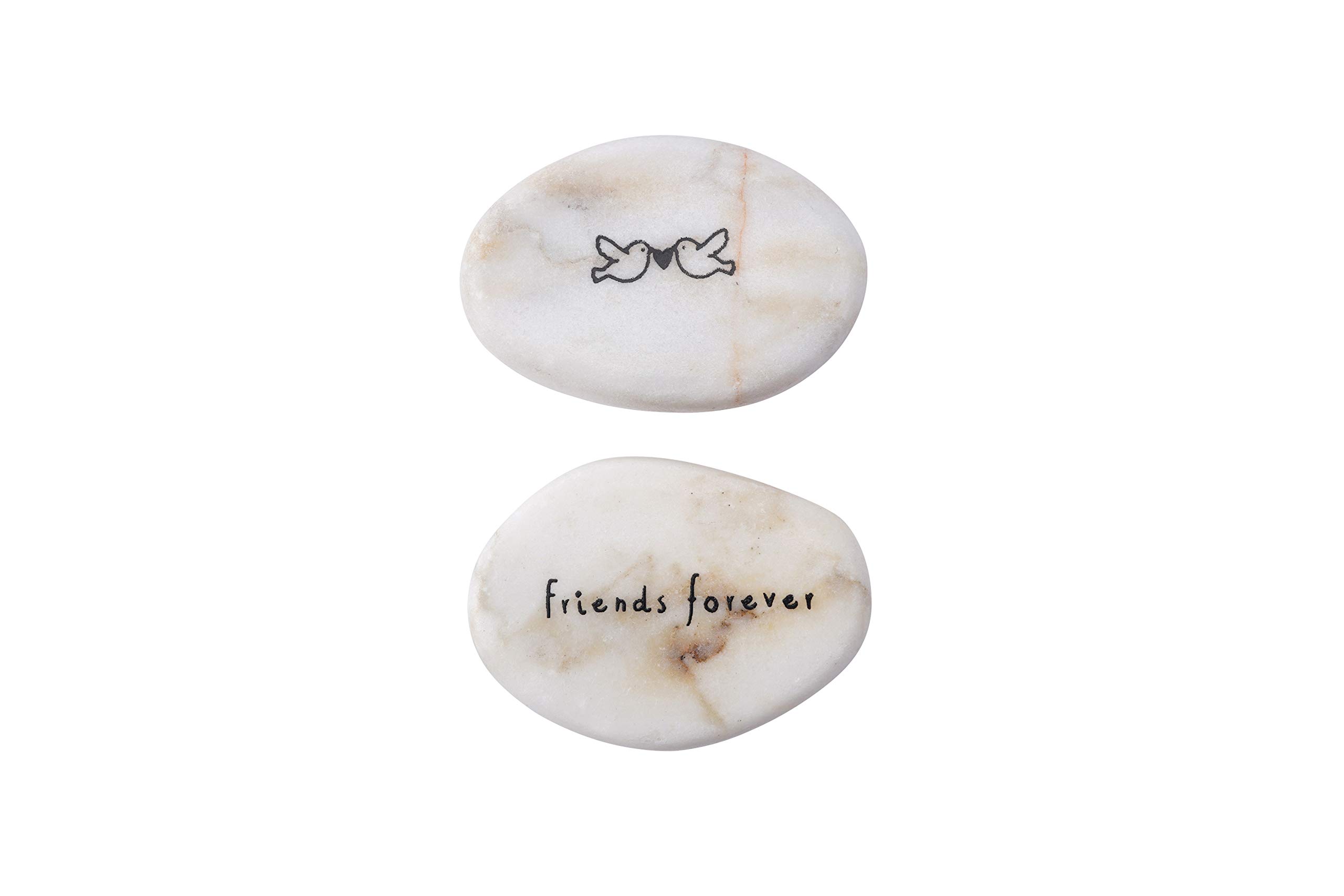 CGB Giftware | Single Marble ‘Friends Forever' Double Sided Decorative Pebble Stone Ornament Keepsake with Sentiment Wording and Design | GB03514J