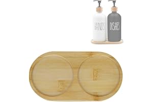 GTTYOWYIN Bamboo soap Dispenser Tray, Bathroom Countertop T ray Kitchen T ray Bamboo Tray Sink T ray Dresser Jewelry Ring Dish, Comestic Holder Bathtub Organizer, Ideal for Jewelry, Cosmetics (7.68" ×3.74"