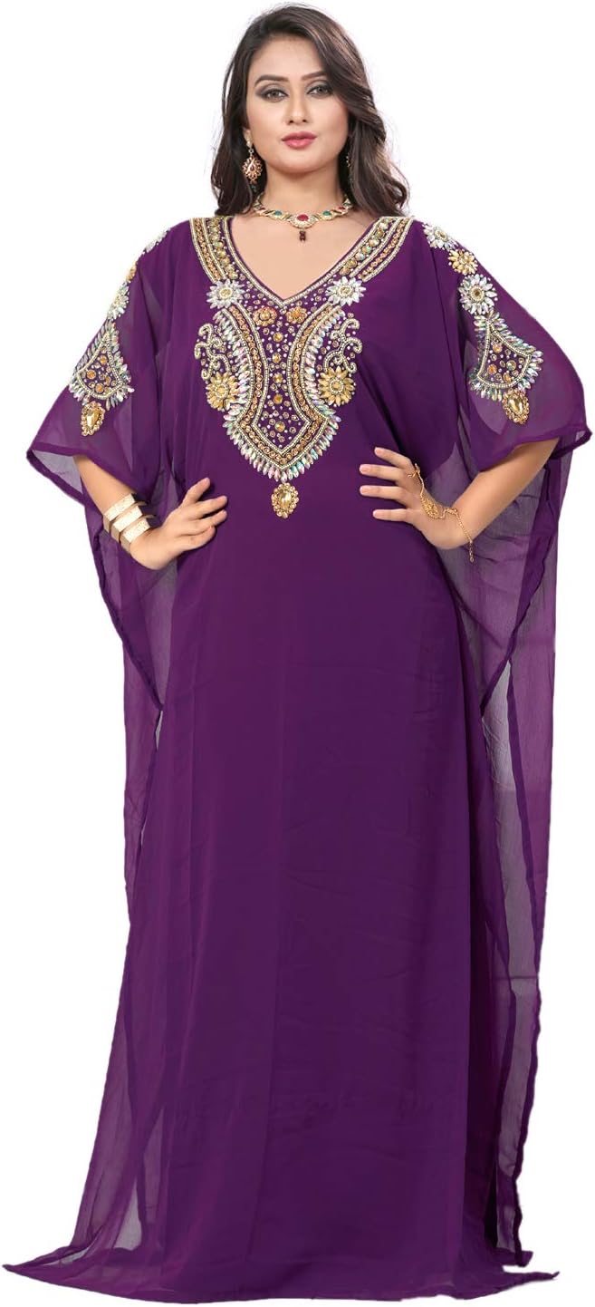 Women wear Kaftan Farasha Long Maxi Party Casual Dress Kimono Top Free Size