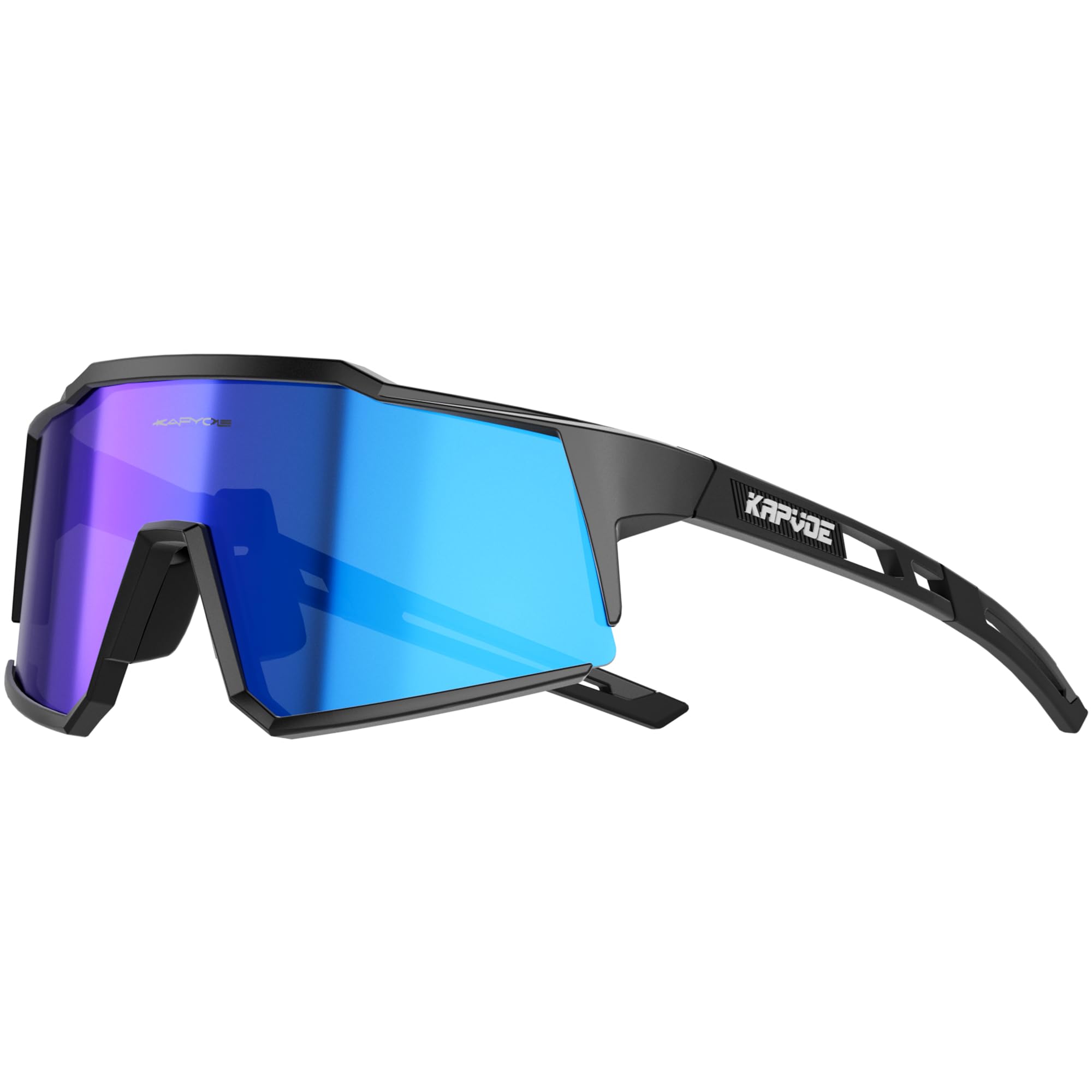 KAPVOE Polarized Sunglasses UV Protection for Men Women Cycling Sunglasses TR90 Frame Bicycle Mountain Bike Glasses Baseball MTB Running Riding Accessories Blue Black 02 — image 1