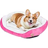 Resulzon Cute Paw Print Comfortable Pets Dog Cats Puppy Kitten Nest Mat Pad Soft Fleece Bed (Pink)