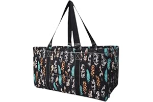 NGIL Extra Large Utility Tote Reusable Grocery Bag Oversized Collapsible for Groceries, Storage, Picnic, Beach, Wild Feather-