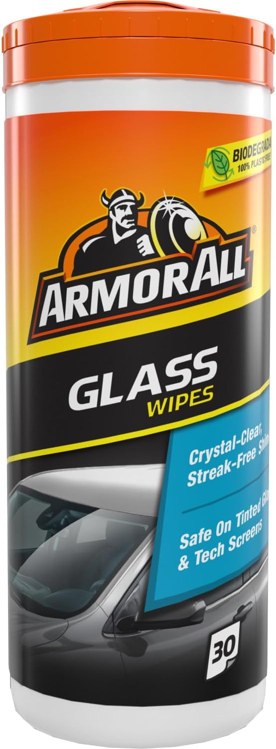 Armor All Glass Wipes 30 Biodegradable Streak-Free Car Window Cleaning