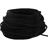 BeadsTreasure Black Suede Cord Lace Leather Cord For Jewelry Making 3x1.5 mm-20 Feet.