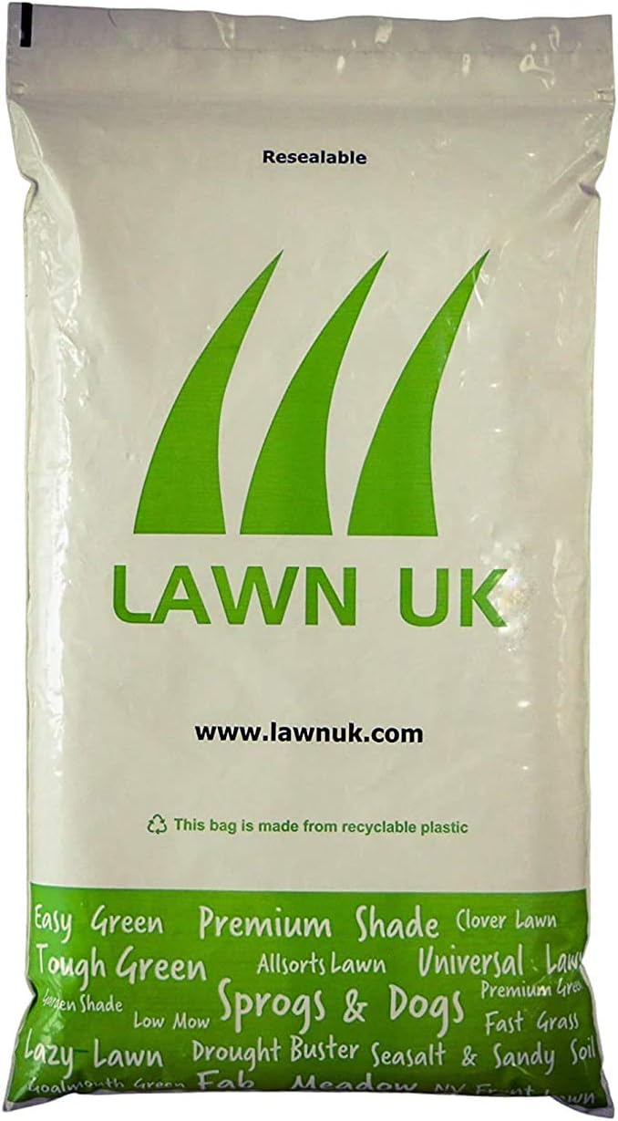 Seasalt and Sandy Soil Grass Seed Lawn UK, 1KG, for Salty and Sandy Soils, Fine, Luxury Seed, 20sqm Coverage