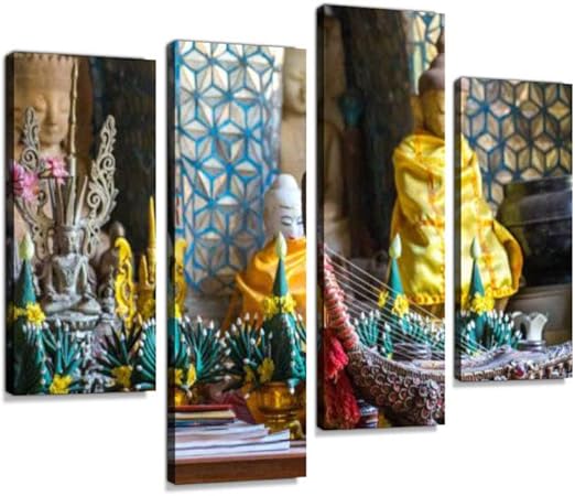 Amazon Com Myanmar Shwe Inn Tain Pagodas Canvas Wall Art Hanging