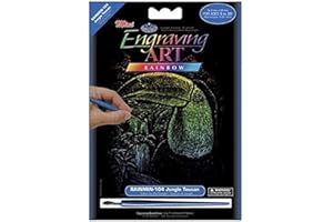 Royal Brush RAIMIN-104 Mini Rainbow Foil Engraving Art Kit, 5 by 7-Inch, Jungle Toucan