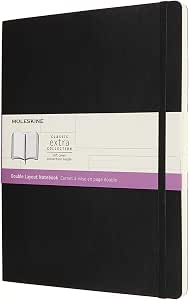 Moleskine Classic Notebook Soft Cover XL - 7.5x10 Inch, Ruled & Plain Pages, 192 Pages