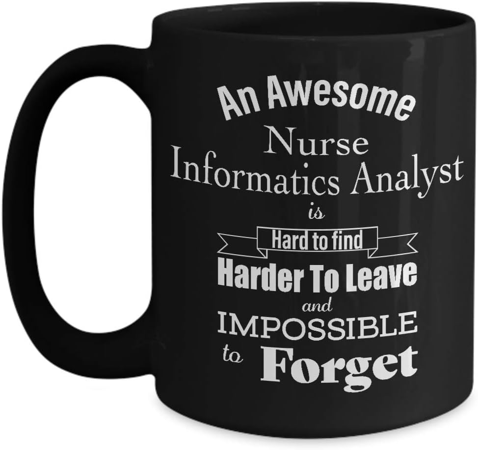 Retirement Gifts for Nurse Informatics Analyst Coffee Mug - Thank You, Appreciation, Leaving Job, Best, Farewell, Going Away, Memorable - Men Women Dad Mom Boss Coworker - Black Cup - 15oz