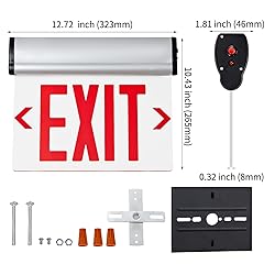 TANLUX Red Exit Signs for Business, LED Edge Lit