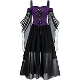 Lxitoler Medieval Dress for Women Renaissance Dresses Gothic Corset Halloween Witch Costume Plus Size Fairy Dress