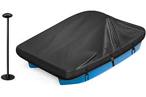CEMOFE Pedal Boat Cover, Waterproof Paddle Boat Cover with Adjustable Support Pole, Fits 3 or 5 Person Pedal Boat(Black)