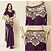 Wuchieal Women's Sweet Bellydance Hip Scarf with Gold Coins Skirts Wrap Noisy Purple