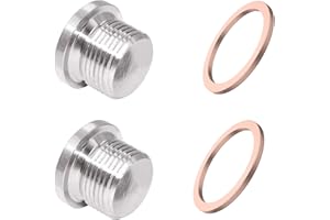 Olivia & Oliver 304 Stainless Steel Sensor Plug,M18x1.5 Universal Fit Inner Hex Head Pipe Fitting Bung,Pack of 2