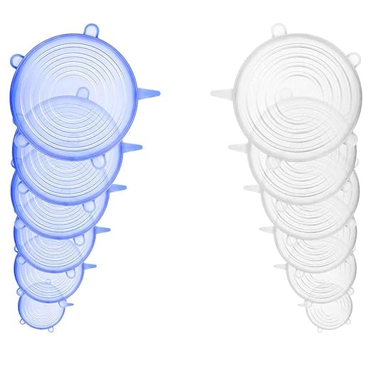 Westeng 12 pieza Tapa de Silicona Comida Extensible ...