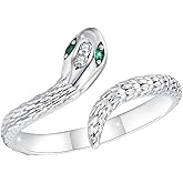 WOSTU Animal Open Adjustable Ring Playful Cat Dachshund Snake Koi Fish Hummingbird Bat Heart Feather Stacking Ring for Women, Sterling Silver Plated Pet Memorial Jewelry Gift for Cat Lovers